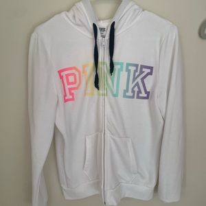 Pink zip up hoodie jacket